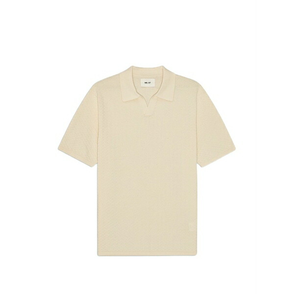 エヌエヌ77 メンズ スポーツシャツ トップス Textured polo shirt Neutrals