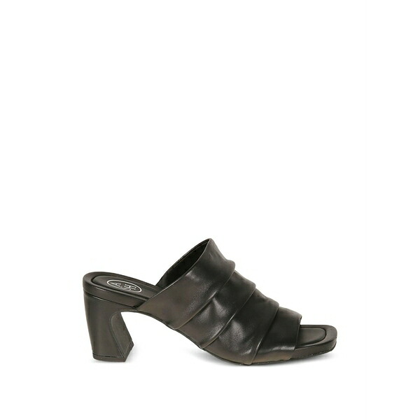 木灰 レディース サンダル シューズ Ruched leather mules Black