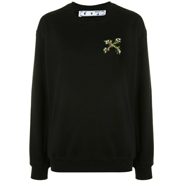 象牙色 レディース 編み物\u0026プルオーバー アウター Flowers arrows sweatshirt Black ニット・セーター-レディースファッション-トップス