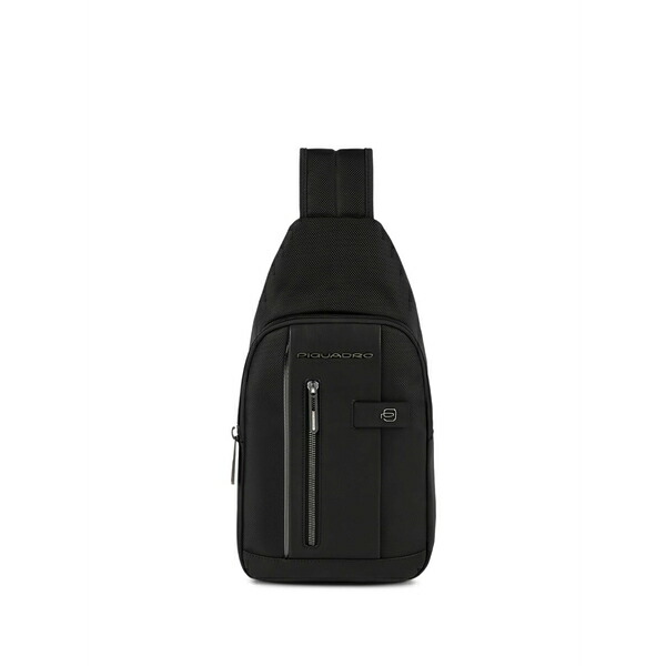 ピークアドロ  メンズ ショルダーバッグ 御徒面子 Logo-plaque sling bag Black