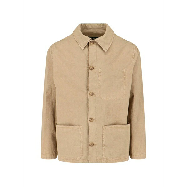 白いこと砂子 メンズ 厚地の外套 アウター Buttoned jacket Neutrals