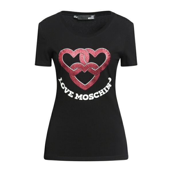 【貨物輸送無料】 モスキーノ レディース プルオーバー トップス T-shirts Black