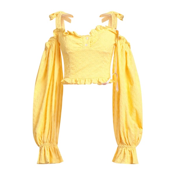 【送料無料】 ラ セメーヌ パリ レディース Tシャツ トップス Tops Yellow