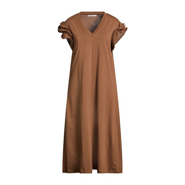 【送料無料】 ル ストレーゲ レディース ワンピース トップス Midi dresses Brown