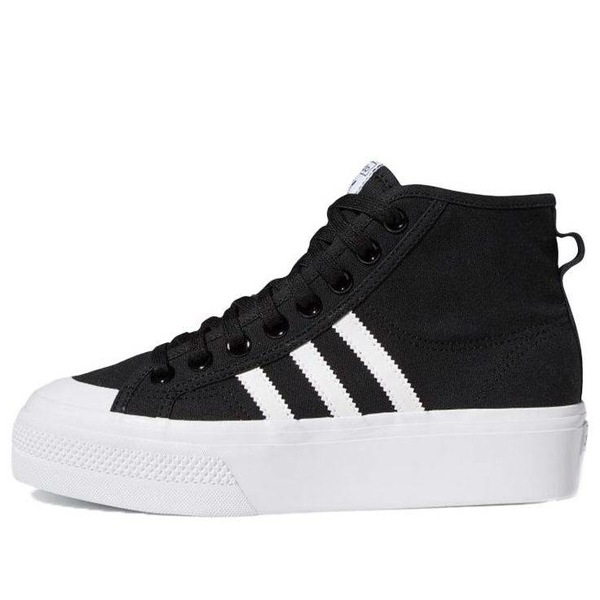 adidas アディダス レディース スニーカー  【(WMNS) adidas Nizza Platform Mid \u0027Core Black White\u0027 FY2783】  大きさ US_W_4.5