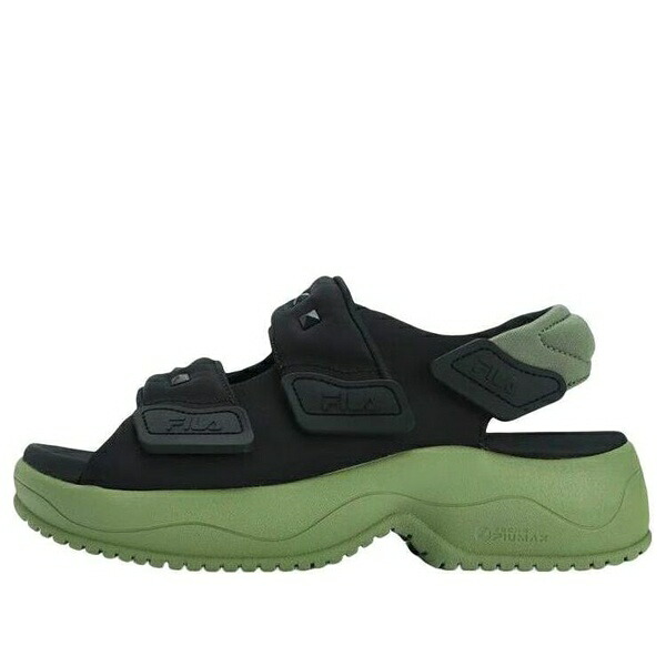 FILA フィラ レディース スニーカー  【(WMNS) FILA Puff Sandals \u0027Black Green\u0027 F12W321401FBO】  大きさ US_5(22.0珊)