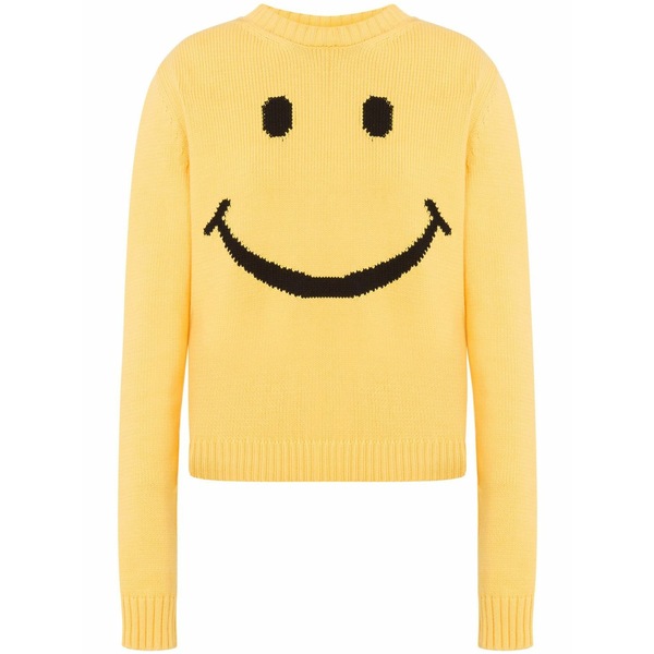 モスキーノ レディース 編み物\u0026スウェーター アウター X smiley cotton blend sweater Yellow