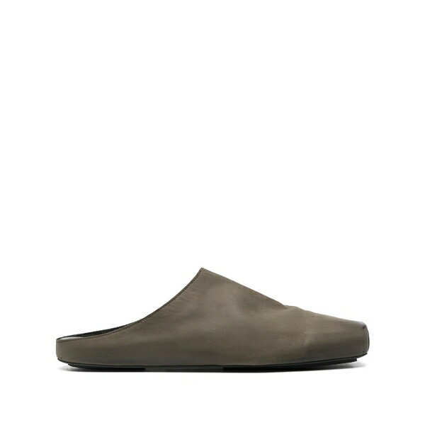 ユマ・一 メンズ サンダル シューズ Square-toe leather slippers Green