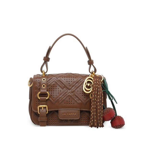 ラ キャリー レディース トートバッグ バッグ Small atena labyrinth leather tote bag Brown｜asty