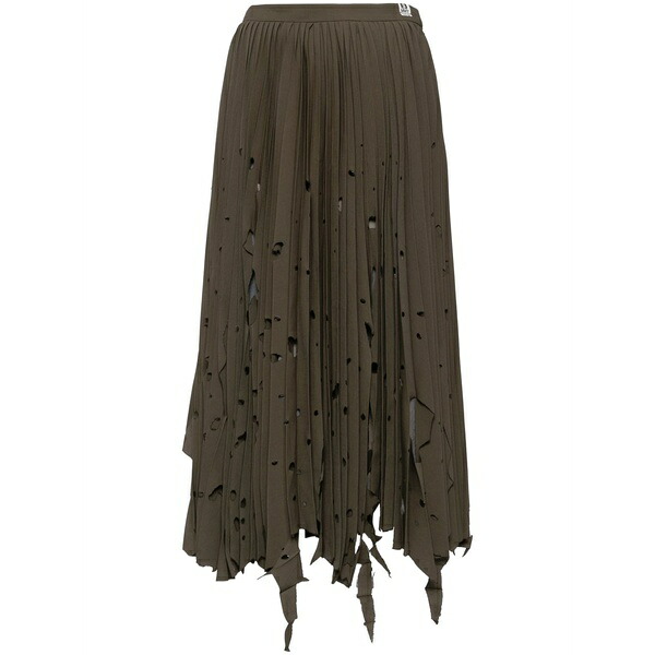 ミハラヤスヒロ レディース スカート ボトムス Cut-out pleated skirt Neutrals|asty