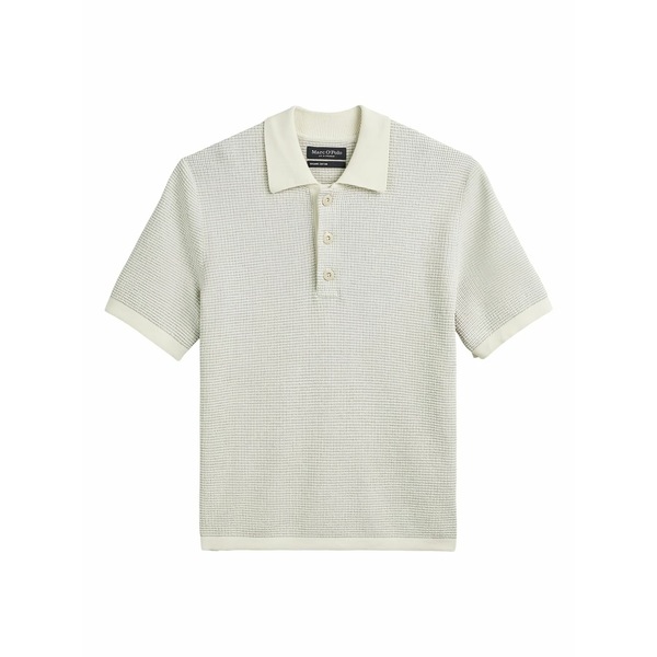 マルコポーロ メンズ スポーツシャツ トップス Textured short-sleeve polo shirt Neutrals