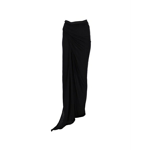 リックオウエンスリリーズ レディース スコート ボトムス Draped MIDI skirt Black