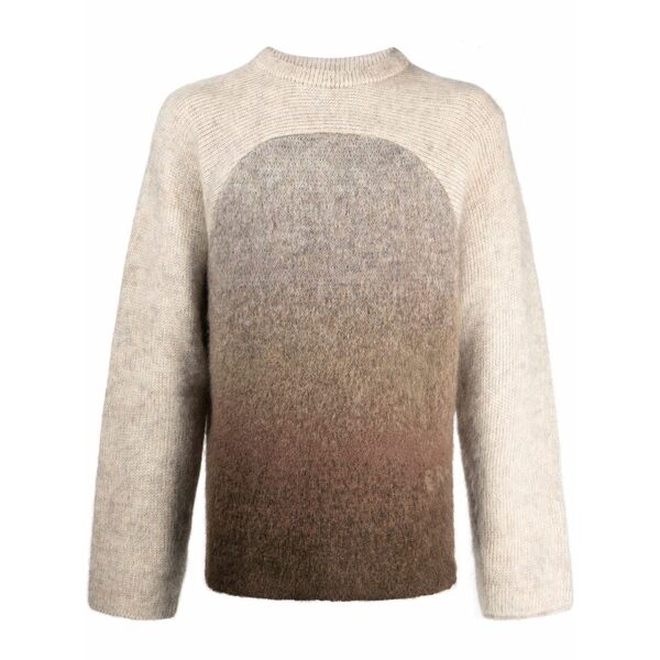エアル メンズ 編み物\u0026ティーシャツ アウター Rainbow gradient-effect crew-neck jumper Neutrals