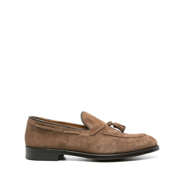 ドンカルズ メンズ スリッポン・ローファー シューズ Tassel-detail suede loafers Brown｜asty