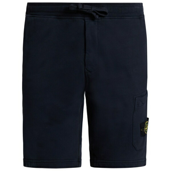 ストーンアイランド メンズ 心地好いズボン下 ボトムス Compass logo-patch cotton track shorts Blue