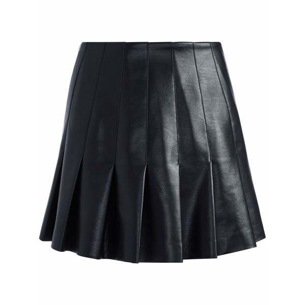 アリス アンド オリビア レディース スカート ボトムス Carter faux leather pleated skirt Black