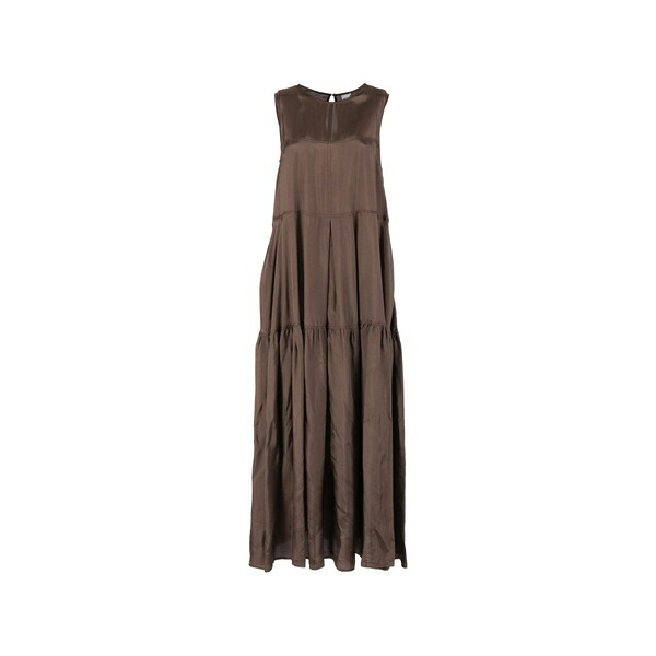アスペジ レディース ワンピース トップス Gathered dress Brown｜asty