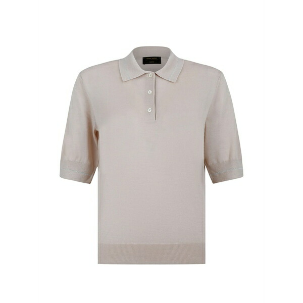グランサッソ レディース ポロシャツ トップス Button polo shirt Neutrals｜asty