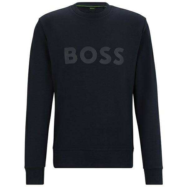 ボス メンズ パーカー・スウェットシャツ アウター Logo-print sweatshirt Blue
