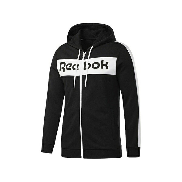 リーボック メンズ 上衣＆上衣 アウター Logo hooded track jacket Black