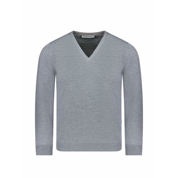 グランサッソ メンズ 編み物\u0026プルオーバー アウター V-neck sweater Grey