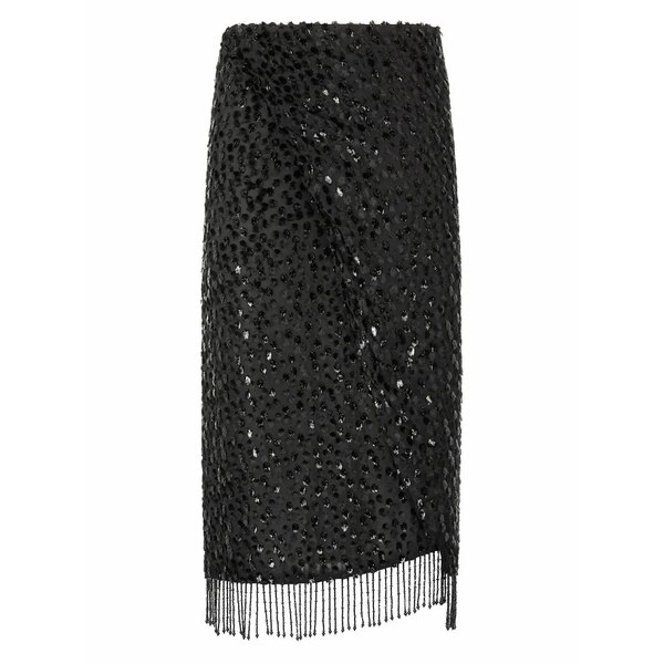 ロベルトカヴァリ レディース スコート ボトムス Fringe-detail sequined skirt Black