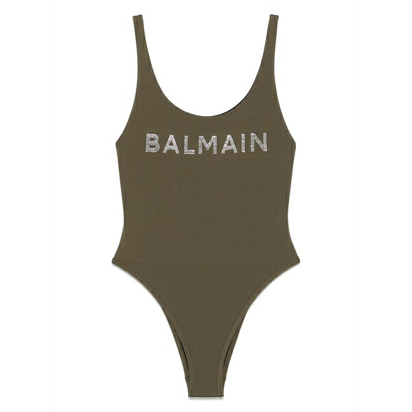 バルマン レディース ワンピース トップス Logo-appliqu?? swimsuit Green｜asty