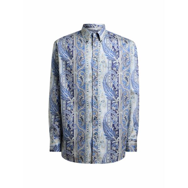 エトロ メンズ プルオーバー トップス Paisley printed shirt Blue