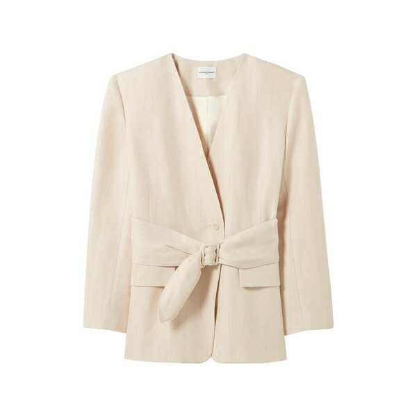 クローディピエルロ レディース ジャケット＆ブルゾン アウター Belted pocket blazer Neutrals｜asty
