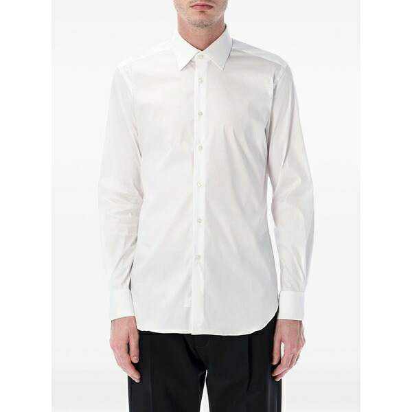 ザカス  メンズ プルオーバー トップス Tailor long-sleeve shirt White