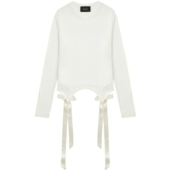 シモーネ・ロシャ レディース Tシャツ トップス Bow-detail top White｜asty
