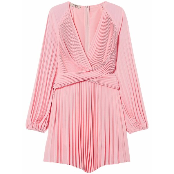 ツインセット レディース ワンピース トップス Pleated dress Pink｜asty