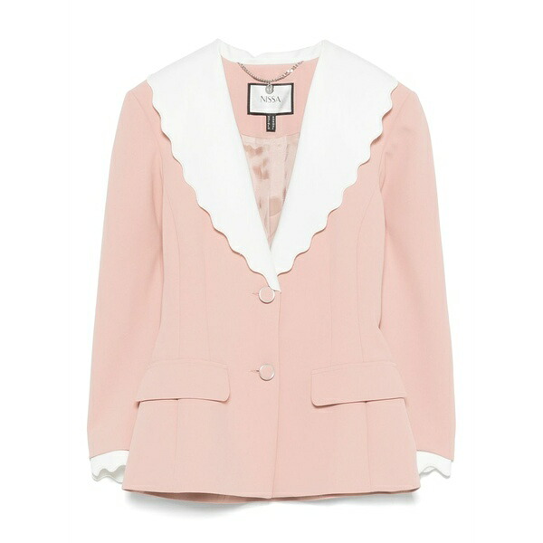 ニッサ レディース 上衣＆上衣 アウター Scalloped-lapels blazer Pink コート・ジャケット-レディースファッション
