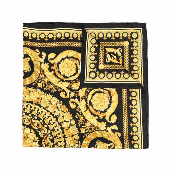 ヴェルサーチ メンズ マフラー・ストール・スカーフ アクセサリー Barocco silk scarf Yellow｜asty