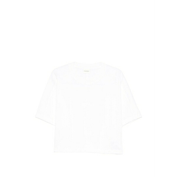 クローズド レディース プルオーバー トップス Crew-neck short-sleeve t-shirt White