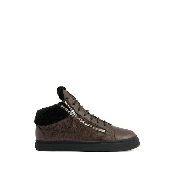 ジュゼッペザノッティ メンズ スニーカー シューズ Kriss zip leather sneakers Brown|asty