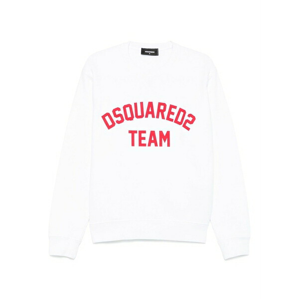 ディースクエアード メンズ パーカー・スウェットシャツ アウター Team-logo sweatshirt White パーカー-メンズファッション