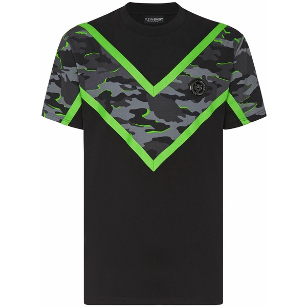 飾り気の無い運動競技 メンズ プルオーバー トップス Ss neon amazon edition camouflage-print t-shirt  Black