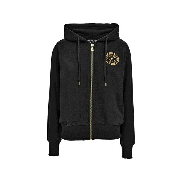 呼びりん探し回る レディース パーカー・スウェットシャツ アウター V-emblem hoodie Black