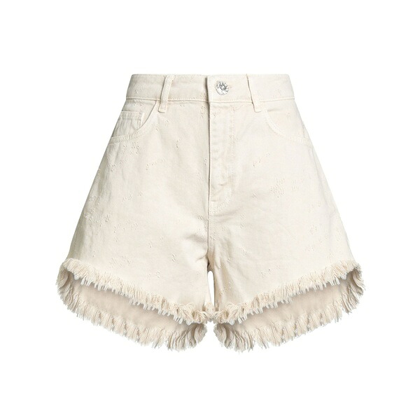 【送料無料】 ビーエスビー レディース デニムパンツ ボトムス Denim shorts White｜asty
