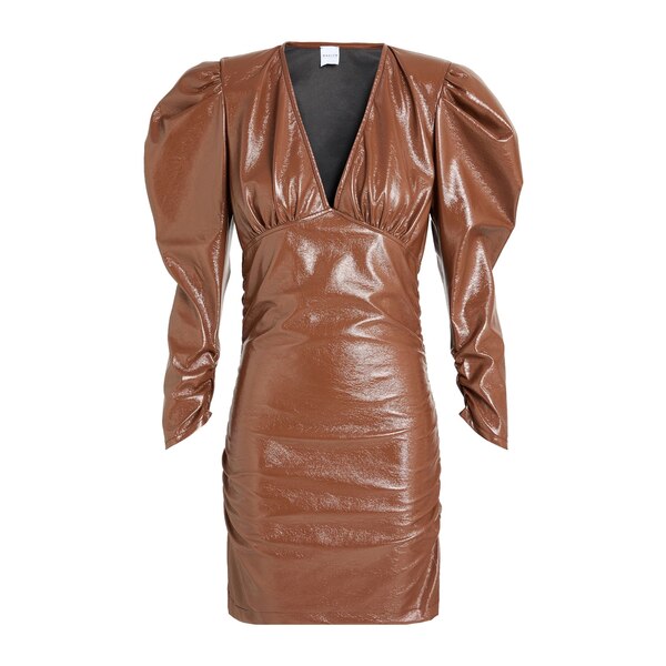 【送料無料】 マルスム レディース ワンピース トップス Mini dresses Brown