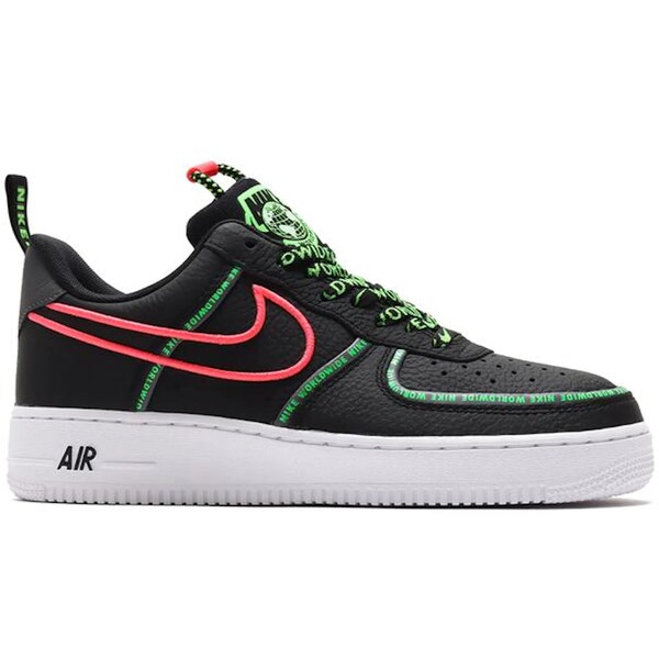 Nike ナイキ メンズ スニーカー 【Nike Air Force 1 Low '07 Worldwide Pack Black】 サイズ US_12(30.0cm) Black/Flash Crimson/Green Strike/Black|asty