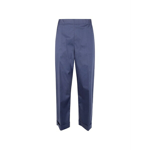 リビアナコンティ レディース 心地好いズボン下 ボトムス Turn-up tailored trousers Blue