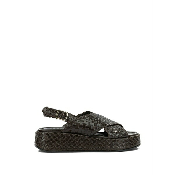 トニーポンズ レディース サンダル シューズ Woven crossover-strap sandals Brown