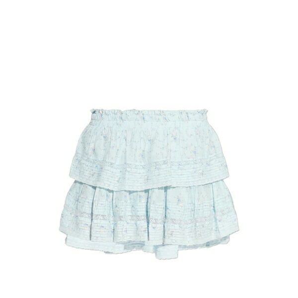 ラブスハックファンシー レディース スカート ボトムス Ruffled floral-print mini skirt Blue