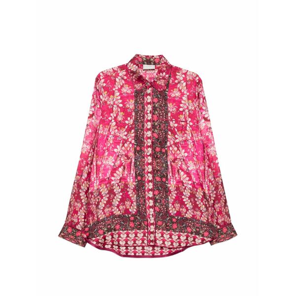 ピエール＝ルイ・マシア レディース シャツ トップス Floral-print silk shirt Pink｜asty 115,400円