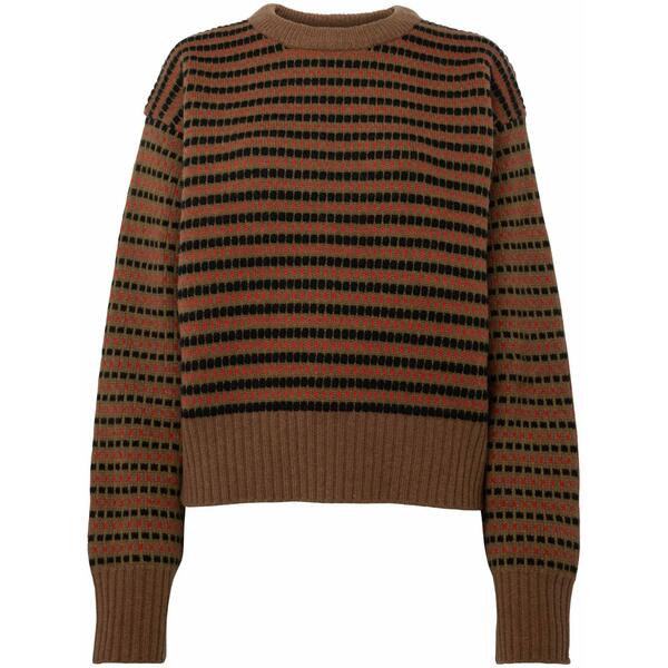 J.W.アンダーソン レディース ニット&セーター アウター Striped-jacquard wool sweater Brown｜asty