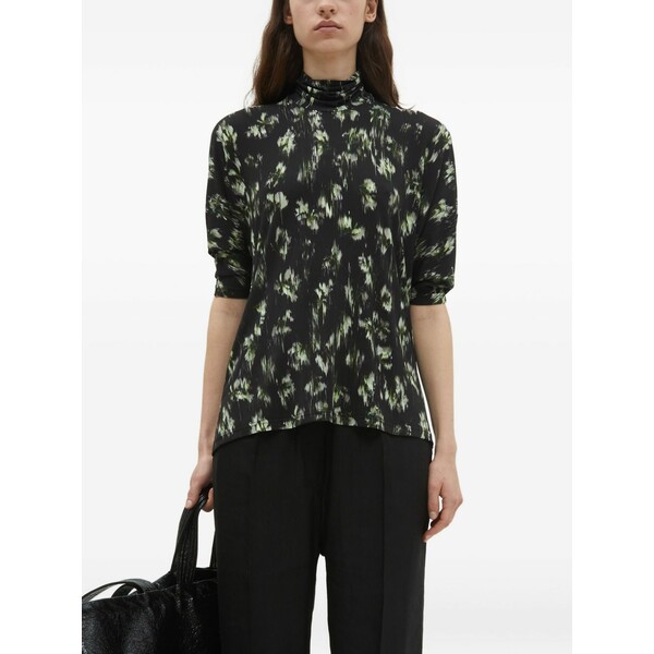 クリスチャン ワイナンツ レディース シャツ トップス Thandi high-neck floral-print top Black|asty