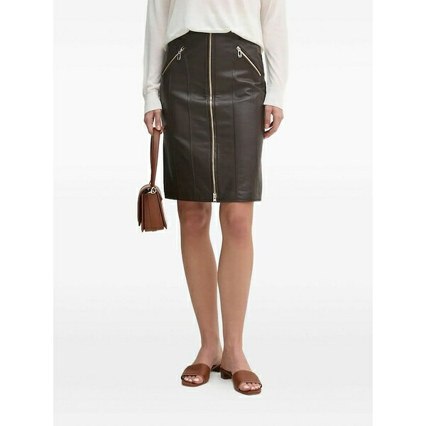 ジョープ レディース スコート ボトムス Leather skirt Brown レディースファッション-スカート-ボトムス