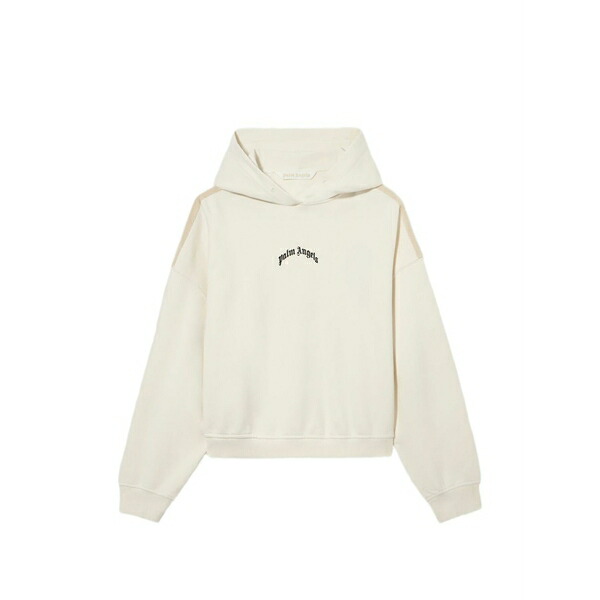 パーム・エンジェルス レディース パーカー・スウェットシャツ アウター Curved logo loose crop hoodie Neutrals